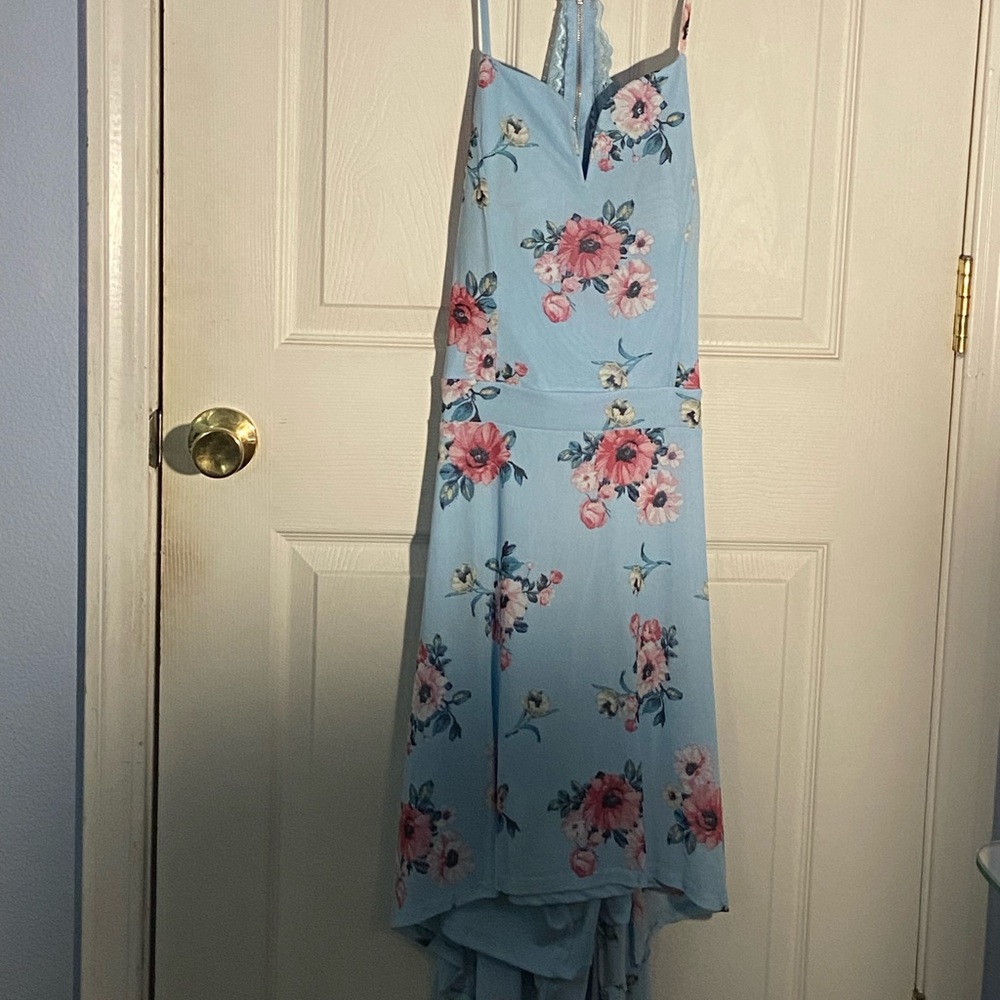 No Boundaries Floral Blue Dress. XXL.